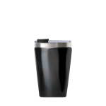 Gobelet thermique en acier inoxydable recyclé au design élégant 330ml couleur noir vue avec impression