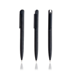 Stylo élégant en acier inoxydable recyclé à encre bleue couleur noir vue 11