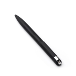 Stylo élégant en acier inoxydable recyclé à encre bleue couleur noir Vue 1