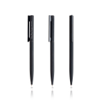 Stylo fin et élégant en laiton et acier inoxydable à encre bleue couleur noir vue 11