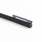 Stylo fin et élégant en laiton et acier inoxydable à encre bleue couleur noir vue 2