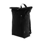 Sac à dos roll-top pour ordinateur en coton recyclé 15'' couleur noir quatrième vue