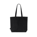 Sac en coton recyclé avec longues anses 180 g/m2 couleur noir vue détail 4