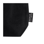 Sac en coton recyclé avec longues anses 180 g/m2 couleur noir quatrième vue