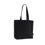 Sac en coton recyclé avec longues anses 180 g/m2 couleur noir sixième vue