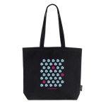 Sac en coton recyclé avec longues anses 180 g/m2 couleur noir vue détail 2