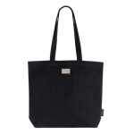 Sac en coton recyclé avec longues anses 180 g/m2 couleur noir vue détail 3