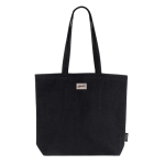 Sac en coton recyclé avec longues anses 180 g/m2 couleur noir