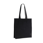 Sac en coton recyclé avec longues anses et certification GRS 180 g/m2 couleur noir sixième vue