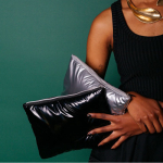 Pochette pour impression en polyester métallisé 150 g/m² couleur noir troisième vue