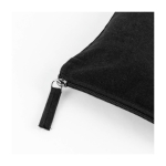 Trousse en coton recyclé avec tirette assortie 230 g/m2 couleur noir quatrième vue