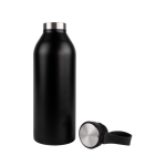 Gourde en acier inoxydable recyclé avec anse de maintien 500ml couleur noir sixième vue