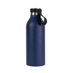 Gourde en acier inoxydable recyclé avec anse de maintien 500ml couleur bleu marine troisième vue