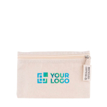 Trousse publicitaire en coton recyclé 220 g/m² Cotton Recycled couleur naturel avec zone d'impression