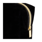 Trousse en velours de polyester avec fermeture éclair dorée 280 g/m2 couleur noir première vue
