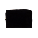 Trousse en velours de polyester avec fermeture éclair dorée 280 g/m2 couleur noir deuxième vue