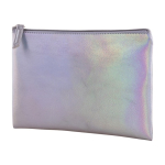 Trousse moderne en PU avec effet irisé et tirette assortie couleur translucide deuxième vue