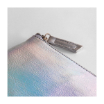 Trousse moderne en PU avec effet irisé et tirette assortie couleur translucide quatrième vue
