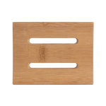 Porte-savon avec 2 trous de drainage en bambou certifié FSC couleur bois première vue