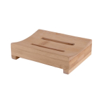 Porte-savon avec 2 trous de drainage en bambou certifié FSC couleur bois deuxième vue