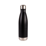 Gourde en acier inoxydable recyclé avec base et bouchon argenté 500ml couleur noir deuxième vue
