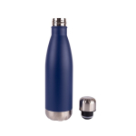 Gourde en acier inoxydable recyclé avec base et bouchon argenté 500ml couleur bleu marine première vue