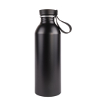 Gourde en aluminium recyclé avec détail en bois sur le bouchon 550ml couleur noir deuxième vue