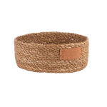 Panier de rangement rond en algues tressées couleur marron troisième vue