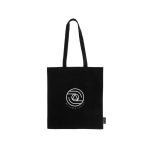 Sac en coton 100% recyclé avec longues anses 180 g/m2 couleur noir vue détaillée
