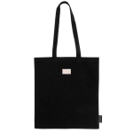 Sac en coton 100% recyclé avec longues anses 180 g/m2 couleur noir vue détaillée
