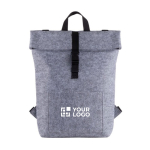 Sac à dos en feutre RPET avec poche intérieure pour ordinateur 15,6'' couleur gris avec zone d'impression