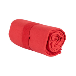 Serviette absorbante en microfibre RPET avec élastique assorti couleur rouge quatrième vue