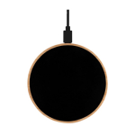 Chargeur sans fil en bambou avec surface rétroéclairée 15W couleur noir cinquième vue