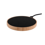 Chargeur sans fil en bambou avec surface rétroéclairée 15W couleur noir sixième vue