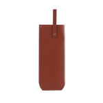 Étui pour bouteilles de vin en cuir synthétique avec anse et soufflet couleur marron sixième vue