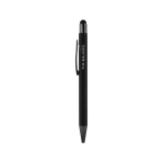 Stylo tactile en alu recyclé avec finition caoutchouc, encre bleue couleur noir première vue