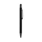 Stylo tactile en alu recyclé avec finition caoutchouc, encre bleue couleur noir deuxième vue
