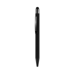 Stylo tactile en alu recyclé avec finition caoutchouc, encre bleue couleur noir quatrième vue
