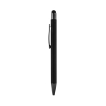 Stylo tactile en alu recyclé avec finition caoutchouc, encre bleue couleur noir cinquième vue