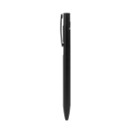 Stylo en aluminium recyclé avec finition mate unicolore et encre bleue couleur noir quatrième vue