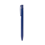Stylo en aluminium recyclé avec finition mate unicolore et encre bleue couleur bleu marine quatrième vue