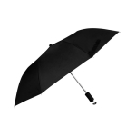 Parapluie en pongé, manche en caoutchouc et ouverture automatique Ø90 couleur noir quatrième vue