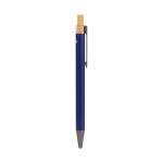 Stylo en aluminium recyclé avec finition mate et encre bleue couleur bleu deuxième vue