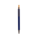 Stylo en aluminium recyclé avec finition mate et encre bleue couleur bleu troisième vue