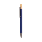 Stylo en aluminium recyclé avec finition mate et encre bleue couleur bleu quatrième vue