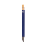 Stylo en aluminium recyclé avec finition mate et encre bleue couleur bleu sixième vue