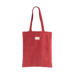 Sac en velours de polyester avec longues anses 240 g/m2 couleur rouge vue détail 3
