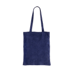Sac en velours de polyester avec longues anses 240 g/m2 couleur bleu marine cinquième vue