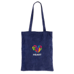 Sac en velours de polyester avec longues anses 240 g/m2 couleur bleu marine quatrième vue