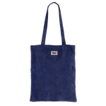 Sac en velours de polyester avec longues anses 240 g/m2 couleur bleu marine cinquième vue